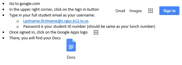 google docs instructions